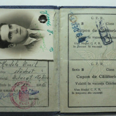 4 - CAILE FERATE ROMANE - CARNET DE IDENTITATE PENTRU ELEVI SI STUDENTI - 1936