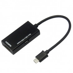 Cablu MHL LA HDMI Adaptor MHL Mobile High-Definition Link Micro USB HDMI HTC Flyer Samsung Galaxy S II i9100 cablu MHL HDMI MHL. LIVRARE IMEDIATA! foto