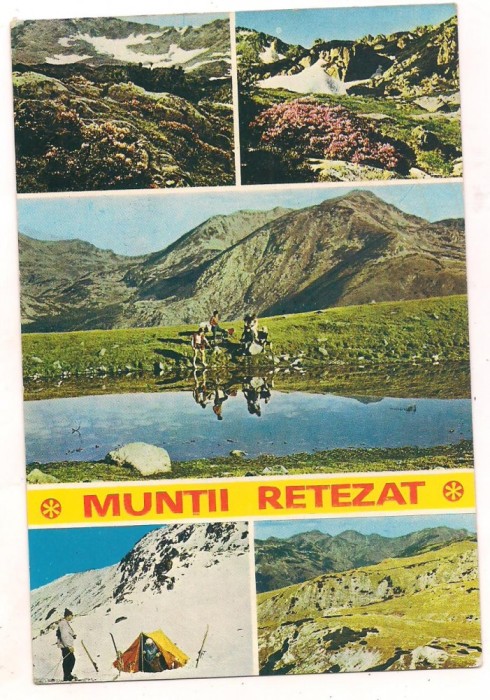 carte postala(ilustrata)-MUNTII RETEZAT-colaj