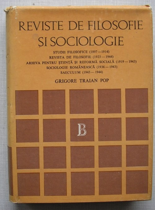 Grigore Traian Pop Reviste de Filosofie si Sociologie aparute intre 1897 - 1944