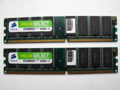 KIT Dual Channel 2 x 256mb=512mb DDR1 Corsair Values Select 400 PC3200 |K2| foto