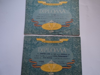 Lot 2 diplome concurs popice 1961 foto