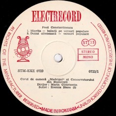 Paul Constantinescu, Corul &amp;quot;Madrigal&amp;quot;, Marin Constantin, Victoria Stefanescu - Patru Madrigale Pe Versuri De Mihai Eminescu (Vinyl) foto