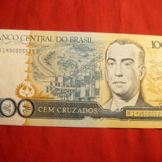 Bancnota 100 Cruzados Brazilia , cal.NC