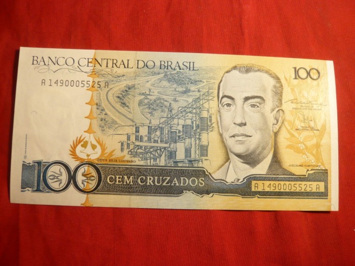 Bancnota 100 Cruzados Brazilia , cal.NC