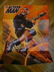 Poster afis Action Man original fata verso produse si figurine serie 1990 foto