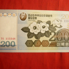 Bancnota 200 woni 2005 Coreea de N , cal.NC
