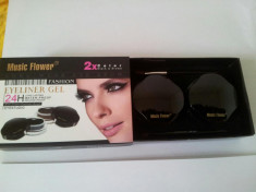 Tus/Gel Cremos Music Flower-24 Hours-- Double Gel Eyeliner With Brush ~~Black &amp;amp;amp;amp;amp; Brown!!! Gel Cremos Profesional pentru Ochii foto