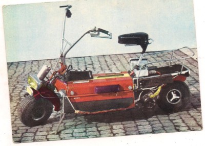 carte postala(ilustrata)- JUSTIN CAPRA- SCUTERUL ELECTRIC oroles EES-1977 foto