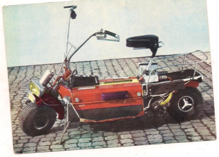 carte postala(ilustrata)- JUSTIN CAPRA- SCUTERUL ELECTRIC oroles EES-1977