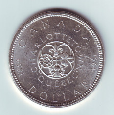 CANADA 1964 - 1 DOLLAR - CHARLOTTETOWN QUEBEC - ARGINT 23.3 g foto