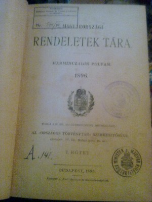 CARTE UNGARIA- 1896. foto