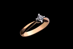 Inel de logodna solitar (solitaire) cu diamant 0.32 ct G VS! foto