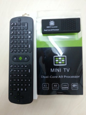 MK808B MINI SMART TV ANDROID 4.1 DUAL CORE 1.6GHZ CORTEX A9 1GB DDR3 8GB INTERN MINI HDMI BLUETOOTH + TASTATURA + AIR MOUSE RC11 foto