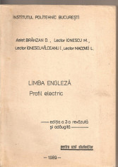 (C2744) LIMBA ENGLEZA PROFIL ELECTRIC DE BRANZAN D., IONESCU M., IPB, PENTRU UZUL STUDENTILOR, 1989 foto