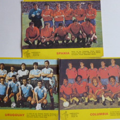 Lot 3 foto echipele de fotbal din Columbia, Uruguay si Spania 1990