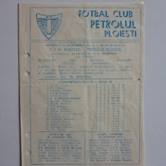 Program meci fotbal PETROLUL Ploiesti -CSM BORZESTI 19.10.1975