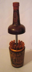 Sticla de bautura - suport pentru tigarete ( tigari ) - Rusia cca.1960 - bachelita - bottle cigarette holder Vintage - de colectie - ideala pentru bar foto