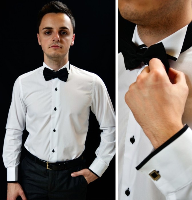 Set camasa + papion + butoni LBK Herrenmode Slim-Fit foto mare Set camasa + papion + butoni LBK Herrenmode Slim-Fit foto mare
