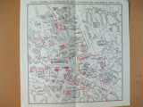 Harta veche Centrul Capitalei cu institutiunile de stat si particulare mai importante si sensul unic