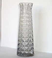 Vaza solifleur cristal gri-fumee -Wafe- design Paul Kedelv Reijmyre (3+1 GRATIS) foto