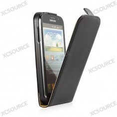 Husa neagra toc flip Samsung Galaxy Grand i9080 + folie ecran