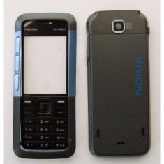 Carcasa Nokia 5310 Xpressmusic Noua Completa Neagra Negru Gri cu Albastru foto