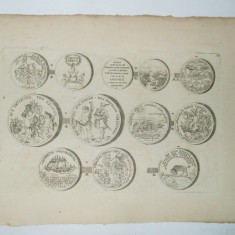 Gravura circa 1820 monede Ungaria