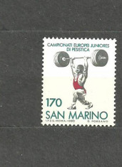 SAN MARINO 1980 - HALTERE JUNIORI, timbru nestampilat A93 foto