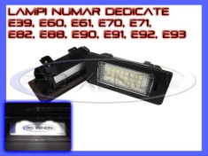 SET LAMPI DEDICATE BMW E39, E60, E61, E70, E71, E82, E90, E91, E92 - LAMPA PLACUTA NUMAR INMATRICULARE - 24 LED LEDURI SMD - CULOARE ALB XENON 6000K foto