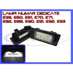 SET LAMPI DEDICATE BMW E39, E60, E61, E70, E71, E82, E90, E91, E92 - LAMPA PLACUTA NUMAR INMATRICULARE - 24 LED LEDURI SMD - CULOARE ALB XENON 6000K