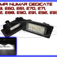 SET LAMPI DEDICATE BMW E39, E60, E61, E70, E71, E82, E90, E91, E92 - LAMPA PLACUTA NUMAR INMATRICULARE - 24 LED LEDURI SMD - CULOARE ALB XENON 6000K