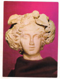 carte postala(ilustrata)-ARHEOLOGIE-Cap de statuie a lui Dianysos