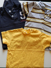 Set de 3 tricouri pentru baieti, marca H&amp;amp;amp;amp;M, la SUPER OFERTA, pentru 80 cm, 1-2 ani foto