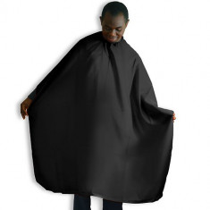 pelerina pentru tuns / frizerie / coafor, din material impermeabil, mantie, capa frizerie, de culoare neagra foto