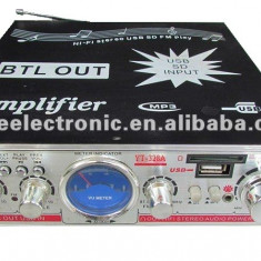 AMPLIFICATOR 60 w cu telecomanda, card , stick memorie si radio