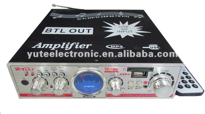 AMPLIFICATOR 60 w cu telecomanda, card , stick memorie si radio