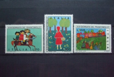 Italia 1975 - PICTURI REALIZATE DE COPII, serie nestampilata, R15 foto