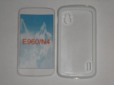 Husa LG Nexus 4, E960, spate alb transparent, laterale culoare alba, ORIGINAL CASE, calitate A+++ foto