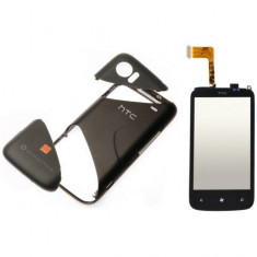 Carcasa HTC 7 Mozart (4 piese) gri-neagra Orange - Produs Original + Garantie - BUCURESTI foto