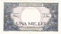 Bancnota 1000 lei 1943,VF/XF foto