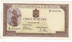 Bancnota 500 lei 1942,filigran vertical (1) foto