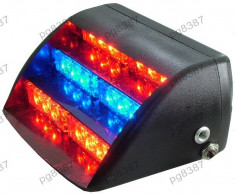 Stroboscop cu 18 LED-uri, lumina rosie-albastra,12 V-118112 foto