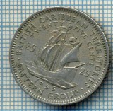 1246 MONEDA - TERITORIILE BRITANICE DE EST(BRITISH CARIBBEAN TERRITORIES- EASTERN GROUP) - 25 CENTS -anul 1955 -starea care se vede