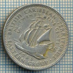 1245 MONEDA - TERITORIILE BRITANICE DE EST(BRITISH CARIBBEAN TERRITORIES- EASTERN GROUP) - 25 CENTS -anul 1955 -starea care se vede