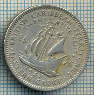 1245 MONEDA - TERITORIILE BRITANICE DE EST(BRITISH CARIBBEAN TERRITORIES- EASTERN GROUP) - 25 CENTS -anul 1955 -starea care se vede foto