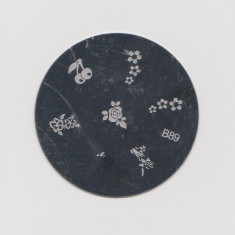 matrita metalica pentru modele unghii, se foloseste cu stampila de silicon, disc matrita metal, model B89 foto