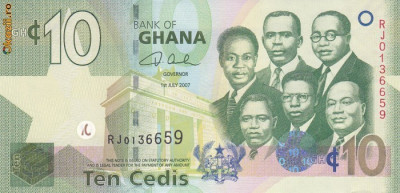 Bancnota Ghana 10 Cedi 2007 - P39 UNC foto