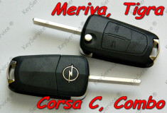 Cheie briceag noua completa OEM Opel Corsa C Combo Meriva A Tigra 2 Butoane lama HU100 - ORIGINALA OPEL foto