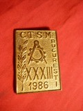 Insigna Militara 33 Ani CTSM Bucuresti 1986